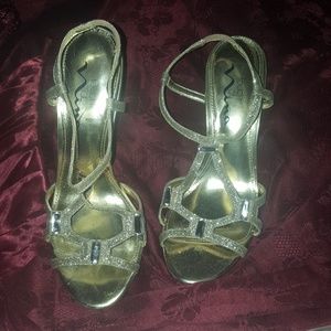 Gold Nina Heels